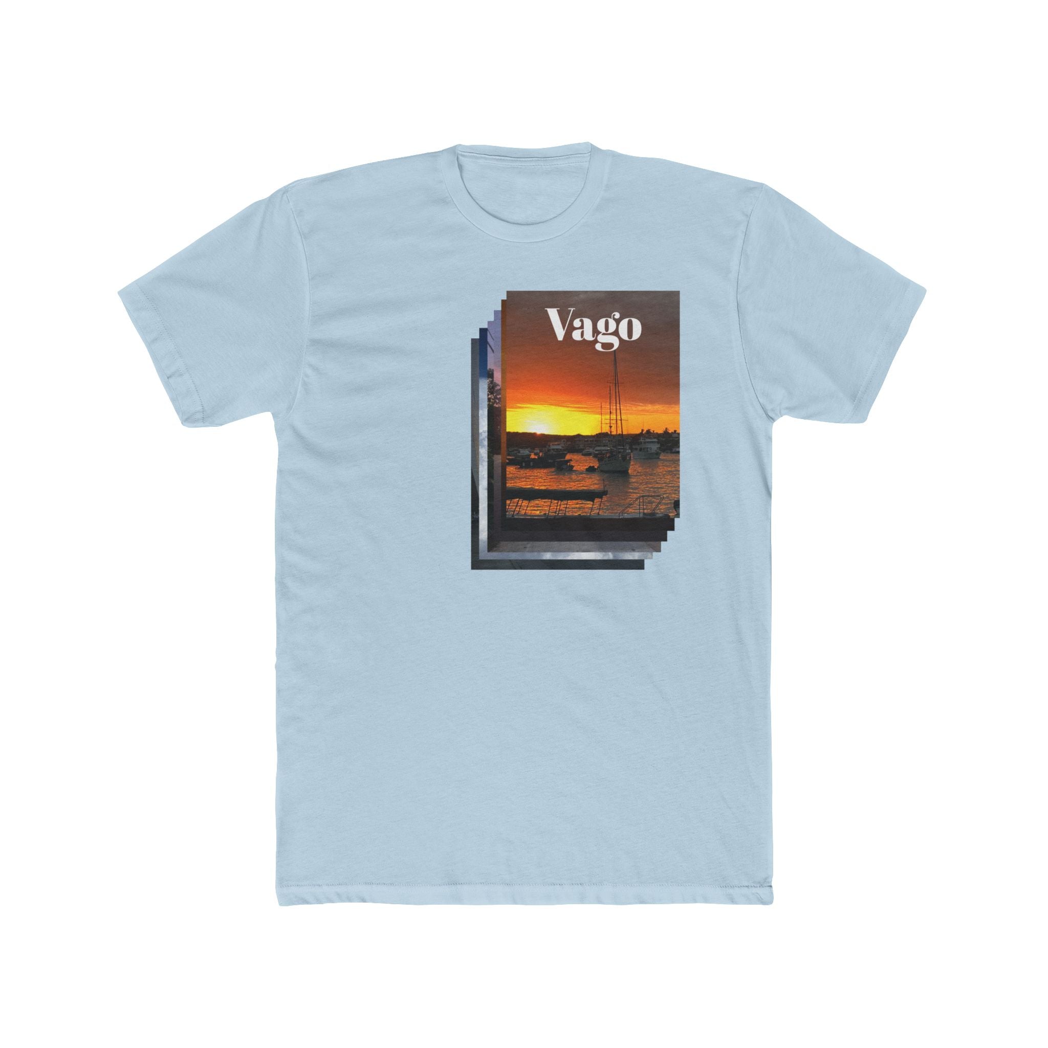 Classic Vibrant Sunset Cotton Crew Tee